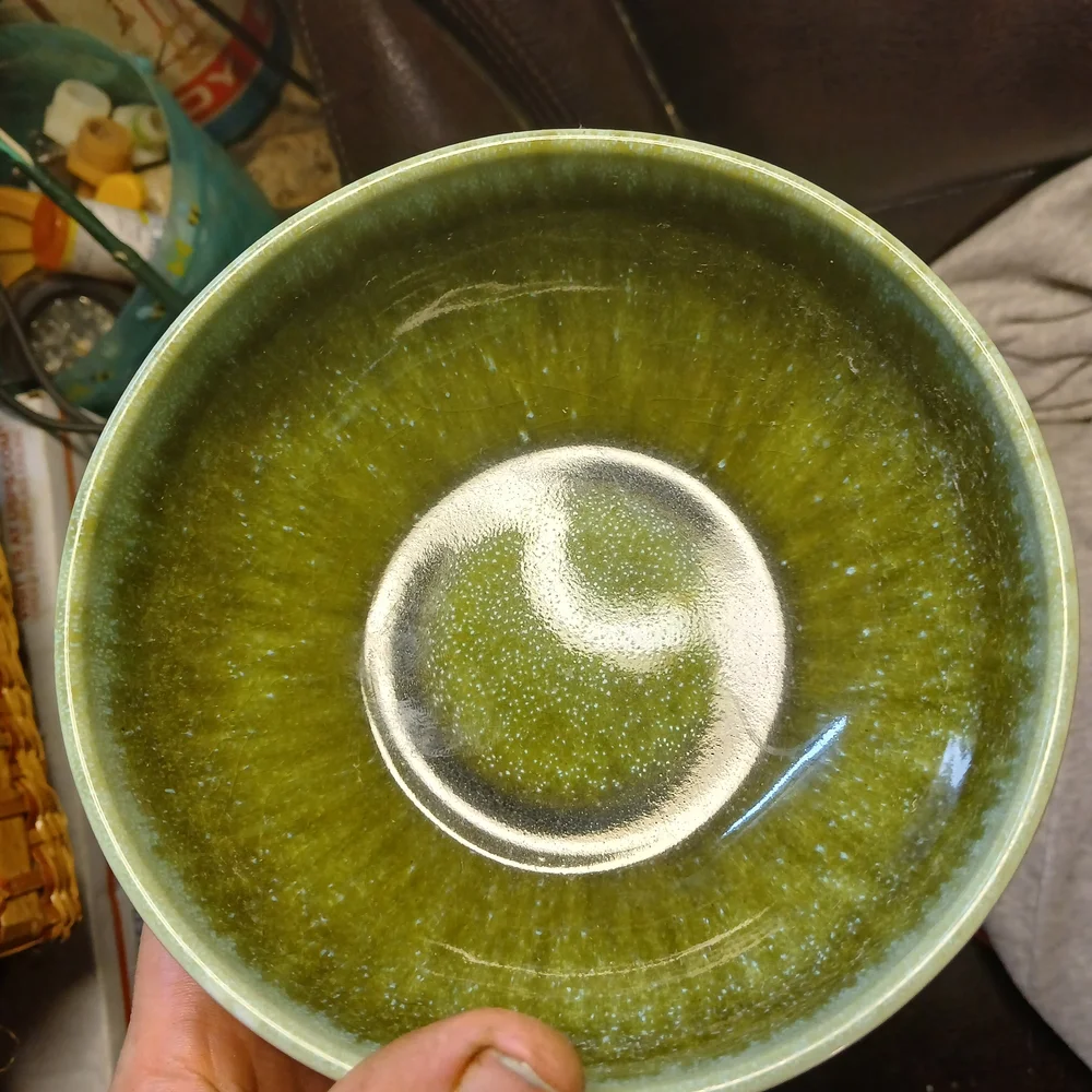 Williams Sonoma Olive Green Ceramic Bowl
